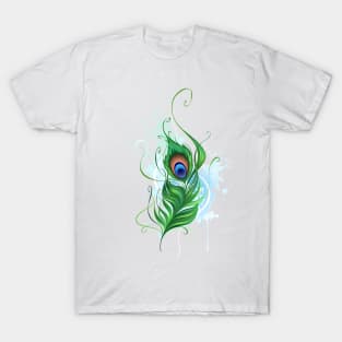 Green peacock feather T-Shirt